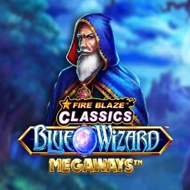 Fire Blaze Blue Wizard Megaways logo by Rarestone Gaming at CasinobossyFire Blaze Blue Wizard Megaways